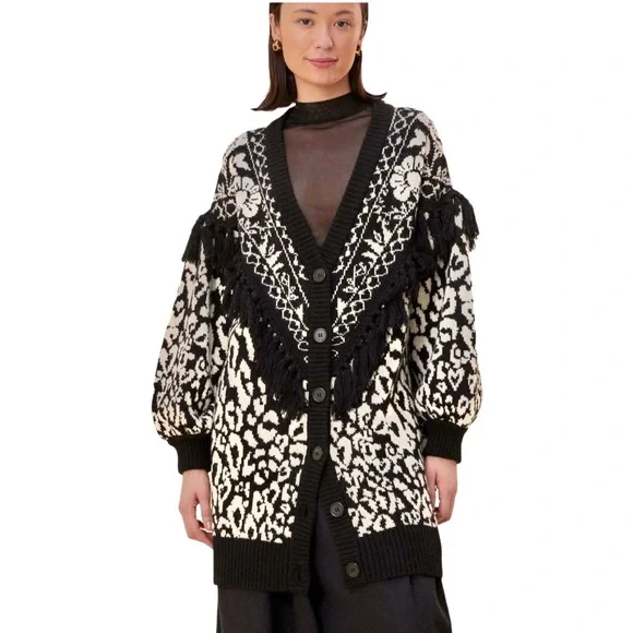 Farm Rio Pineapple Garden Knit Cardigan - Picture 3 of 12